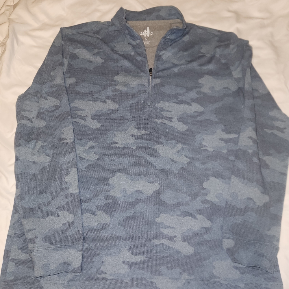 johnnie-O Blue Camouflage Zip-Up Sweater